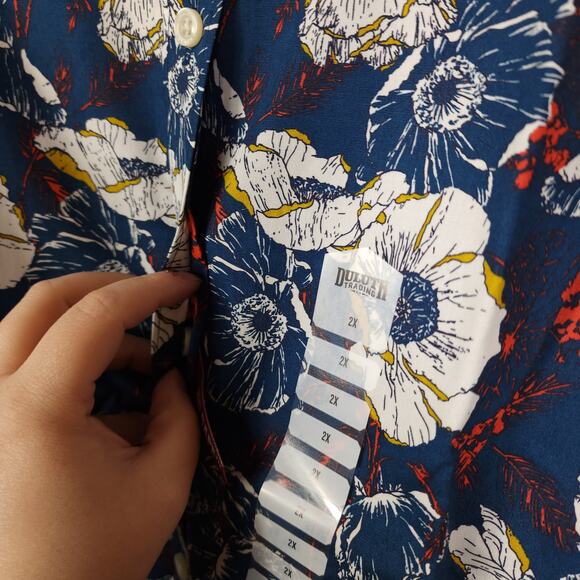 Duluth Wrinklefighter Tunic in Navy Sun Floral Size 2X - Picture 5 of 9